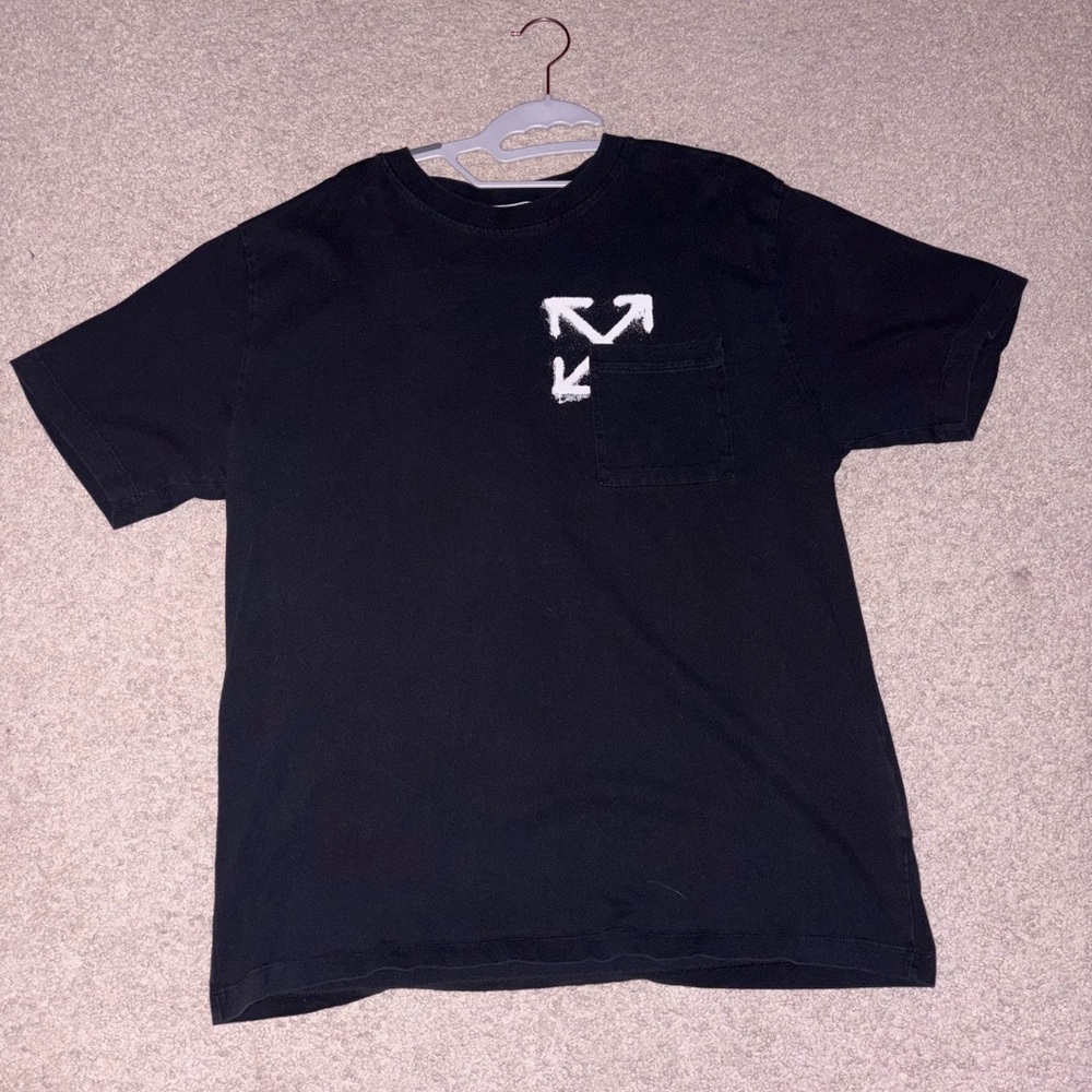 Off-White Black Tee with White Arrow Motif